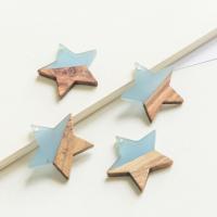 Wood Pendants with Resin Star DIY Approx Sold By Bag