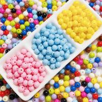 Akryl smykker perler, du kan DIY, flere farver til valg, 8mm, Hole:Ca. 1.6mm, Solgt af PC