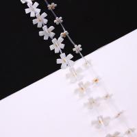 Naturlig Freshwater Shell Perler, Flower, du kan DIY, hvid, 25mm, Solgt af PC