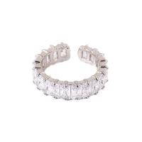 Zinc Alloy Manchet Finger Ring, plated, verschillende stijlen voor de keuze & micro pave zirconia & voor vrouw, Maat:6-8, Verkocht door PC