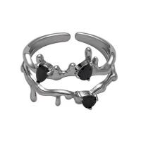 Zinc Alloy Finger Ring plated fashion jewelry & for woman & with rhinestone nickel lead & cadmium free 17mm Sold By PC
