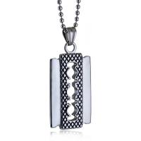 Titanium Steel Pendants Razor Blade polished fashion jewelry & DIY & Unisex & blacken two different colored Sold By PC