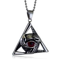 Evil Eye Pendants Titanium Steel with Resin Triangle polished fashion jewelry & DIY & Unisex & evil eye pattern & blacken Sold By PC