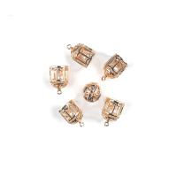 Zinc Alloy Hollow Pendants with Plastic Pearl Cage gold color plated DIY Approx Sold By Bag