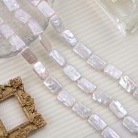 Natural Freshwater Pearl Loose Beads, Rectangle, DIY, white, 10x16mm, Approx 39PCs/Strand, Sold By Strand