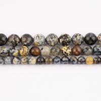 Agat pärlor, Ocean Agate, Rund, polerad, DIY & olika storlek för val, blandade färger, Såld Per Ca 38 cm Strand