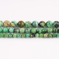 Gemstone Smycken Pärlor, Lasionit, Rund, polerad, DIY & olika storlek för val, grön, Såld Per Ca 38 cm Strand