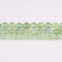 Gemstone Smycken Pärlor, Prehnite, Rund, polerad, DIY & olika storlek för val, ljusgrön, Såld Per Ca 38 cm Strand