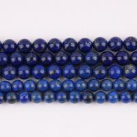Lapislazuli Perlen, rund, poliert, DIY & verschiedene Größen vorhanden, tiefblau, verkauft per ca. 38 cm Strang