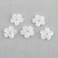 الخرز شل الأبيض الطبيعي, زهرة, ديي, أبيض, 10x2mm, تباع بواسطة PC