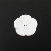 الخرز شل الأبيض الطبيعي, زهرة, ديي, أبيض, 27.70x27.70x2.70mm, تباع بواسطة PC