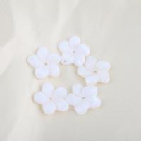 Wisior z naturalnej białej muszli, Muszla biała, Kwiat, DIY, biały, 18x18mm, otwór:około 1mm, sprzedane przez PC