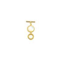 Brass Toggle Clasp with White Shell 18K gold plated DIY golden nickel lead & cadmium free Sold By PC