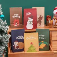 Christmas Gift Bag, Kraft, different designs for choice, 15x10x26.50mm, 6PCs/Lot, Sold By Lot