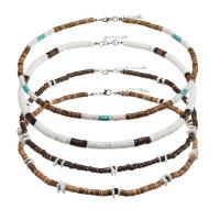 Collares de Moda, Coco, con 5cm extender cadena, 4 piezas & Estilo bohemio & unisexo, color mixto, longitud 45 cm, Vendido por Set
