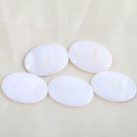 Cabochon en coquillage, coquille blanche, ovale, DIY, blanc, 24.60x17.70x3.90mm, Vendu par PC