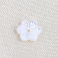 Naturlig Freshwater Shell Perler, Top Shell, Flower, du kan DIY, hvid, 10.60x2.10mm, Solgt af PC
