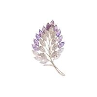 Zinc Alloy Brooches with Rhinestone plated for woman violet Sold By PC