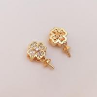 Brass Bail Beads real gold plated DIY & micro pave cubic zirconia gold Sold By PC