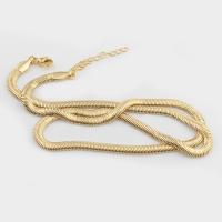 Mosaz náhrdelník řetěz, barva pozlacený, DIY, zlatý, 4x2mm, Délka 48.5 cm, Prodáno By PC