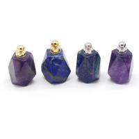Lapis Lazuli Kvepalai Butelis Pakabukas, su Ametistas & Cinko lydinys, padengtą, Pasidaryk pats, daugiau spalvų pasirinkimas, 18x34mm, Pardavė PC