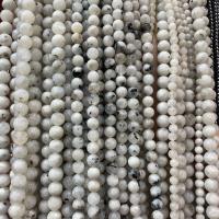 Moonstone Beads, Blue Moonstone, Runde, du kan DIY & forskellig størrelse for valg, hvid, Solgt Per Ca. 38 cm Strand