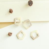 Wood Pendants with Resin Pentagon DIY & hollow Approx Sold By Bag