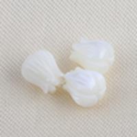 Prirodni Slatkovodni Shell perle, Top Shell, Cvijet, možete DIY, bijel, 7.30x6.20mm, Prodano By PC