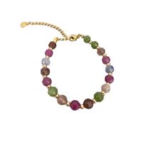 Natural Gemstone Jewelry Sets Tourmaline with Brass plated & for woman multi-colored Sold By PC