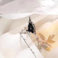 Zinklegering ringen, Zinc Alloy, met Kristal, Vlinder, silver plated, mode sieraden & voor vrouw, nikkel, lood en cadmium vrij, 17mm, Verkocht door PC