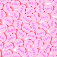 Polymer Clay Beads Heart DIY pink 10mm Approx Sold By Bag
