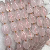 Naturlige rosenkvarts perler, Rose Quartz, Oval, du kan DIY, lyserød, 12x17mm, Solgt Per Ca. 38 cm Strand