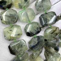 Gemstone Jewelry Beads Natural Prehnite Polygon DIY & faceted mixed colors Sold Per Approx 38 cm Strand