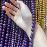 Gemstone smykker perler, Purple Stone, Runde, du kan DIY & forskellig størrelse for valg, lilla, Solgt Per Ca. 38 cm Strand