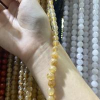 Granos de la joyería de cuarzo natural, Esférico, Bricolaje, dorado, 8mm, aproximado 48PCs/Sarta, Vendido por Sarta