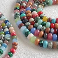 Grânulos de gemstone jóias, misto de pedras semi-preciosas, Roda plana, DIY & tamanho diferente para a escolha, cores misturadas, vendido para Aprox 38 cm Strand