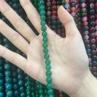 Natürliche grüne Achat Perlen, Grüner Achat, rund, DIY, grün, 8mm, ca. 48PCs/Strang, verkauft von Strang