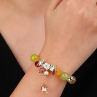 Agaat armbanden, met Natuurlijke Quartz, voor vrouw, gemengde kleuren, Lengte Ca 18 cm, Verkocht door PC
