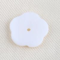 الخرز شل الأبيض الطبيعي, زهرة, ديي, أبيض, 12x2mm, تباع بواسطة PC