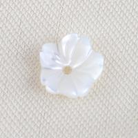 Prirodni Slatkovodni Shell perle, Top Shell, Cvijet, možete DIY, bijel, 7.40x2.70mm, Prodano By PC