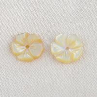 Perles de coquillage jaune naturel, coquille jaune, fleur, DIY, Jaune, 8.10x1.40mm, Vendu par PC