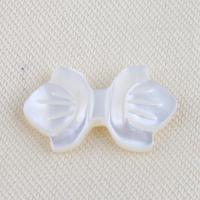 Natural White Shell Perler, Bowknot, du kan DIY, hvid, 17x9.90x2.60mm, Solgt af PC