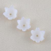 الخرز شل الأبيض الطبيعي, زهرة, ديي, أبيض, 7.10x4.70mm, تباع بواسطة PC