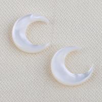 Prirodni White Shell perle, Bijela Shell, Mjesec, možete DIY, bijel, 9.80x9.10x1.90mm, Prodano By PC