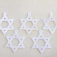 Natural White Shell Pendants, Hexagram, DIY, white, 26.90x24.60x1.70mm, Sold By PC