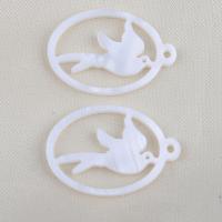 Natural White Shell Pendants, Round, DIY, white, 27.80x20x1.70mm, Hole:Approx 1.4mm, Sold By PC