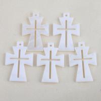 Natural White Shell Pendants, Cross, DIY, white, 26x17.10x1.90mm, Hole:Approx 1.1mm, Sold By PC