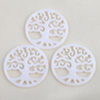 Natural White Shell Pendants Round DIY white Sold By PC