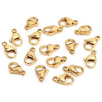 Titanium Alloy Lobster Clasp, plated, DIY & different size for choice, golden, 10PCs/Lot, Sold By Lot