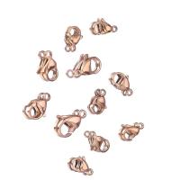 Titanium Alloy Lobster Clasp, plated, DIY & different size for choice, rose gold color, 10PCs/Lot, Sold By Lot